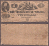 T-42 $2 1862 Confederate states of America paper money