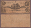 T-36 $5 1861 Confederate states of America paper money