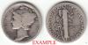 1916 10c US mercury silver dime
