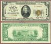 New York 1929 $20.00 Type 1 FR-1802-1 Small National Bank Note