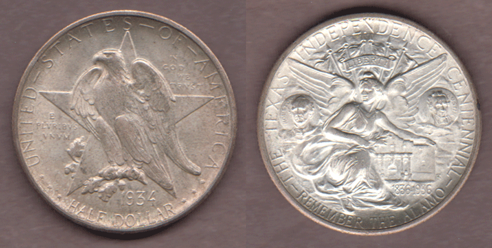 1934 Texas Commemorative silver half dollar