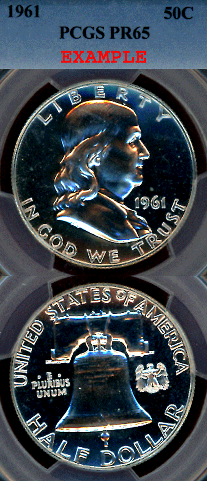1961 50c NGC Proof 65 Franklin silver half dollar