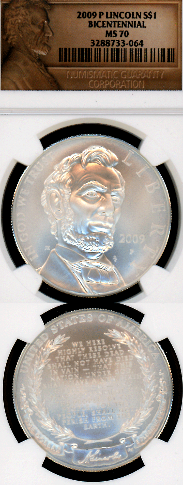 2009-P Lincoln $1 NGC MS 70 US silver commem