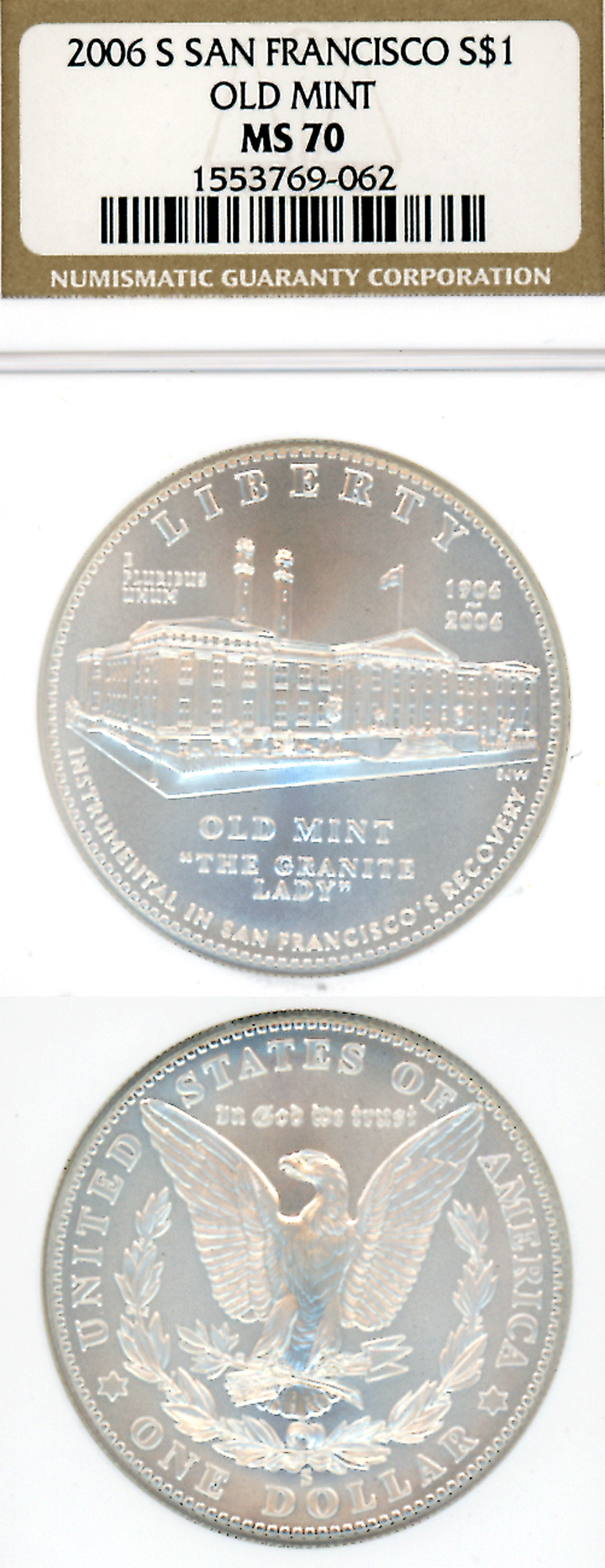 2006-S San Francisco Old Mint $ NGC MS 70 US silver dollar commem