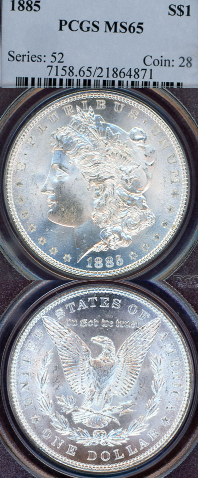 1885 $ US Morgan silver dollar