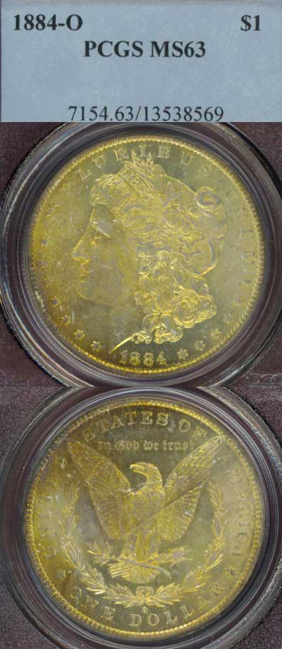 1884-O $ Morgan silver dollar PCGS MS-63 