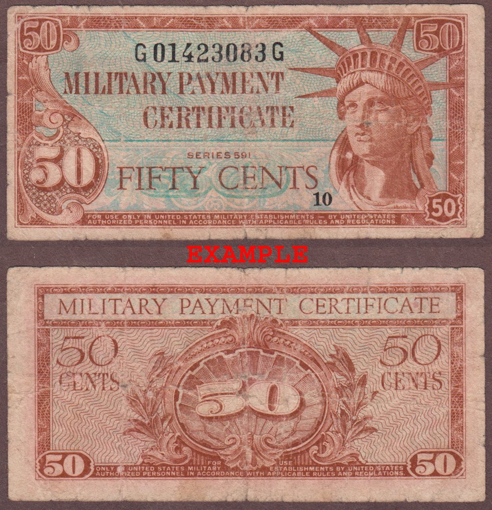 Series 591 .50 Cent US military payment certificate