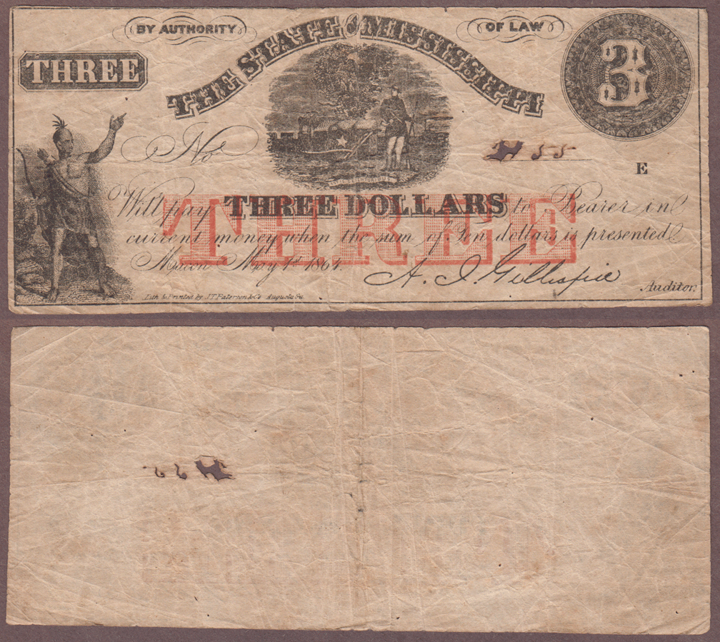 Mississippi $3.00 - 1864 