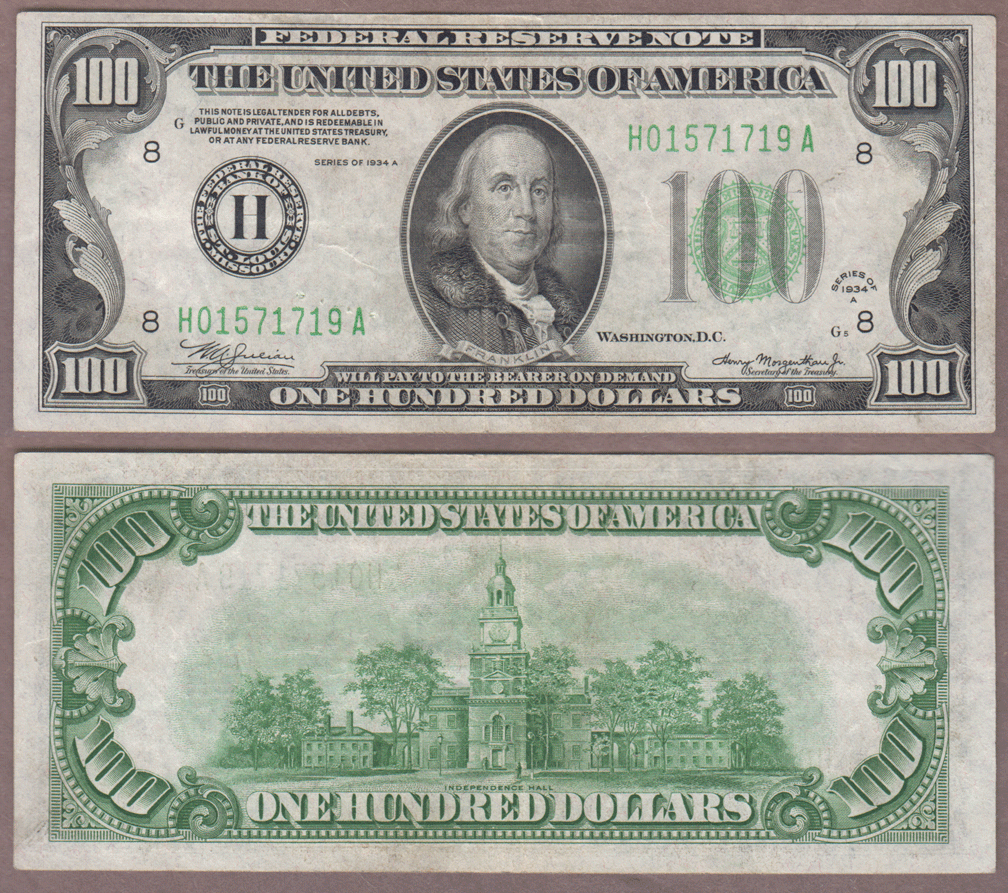 1934-A $100 FR-2153-H