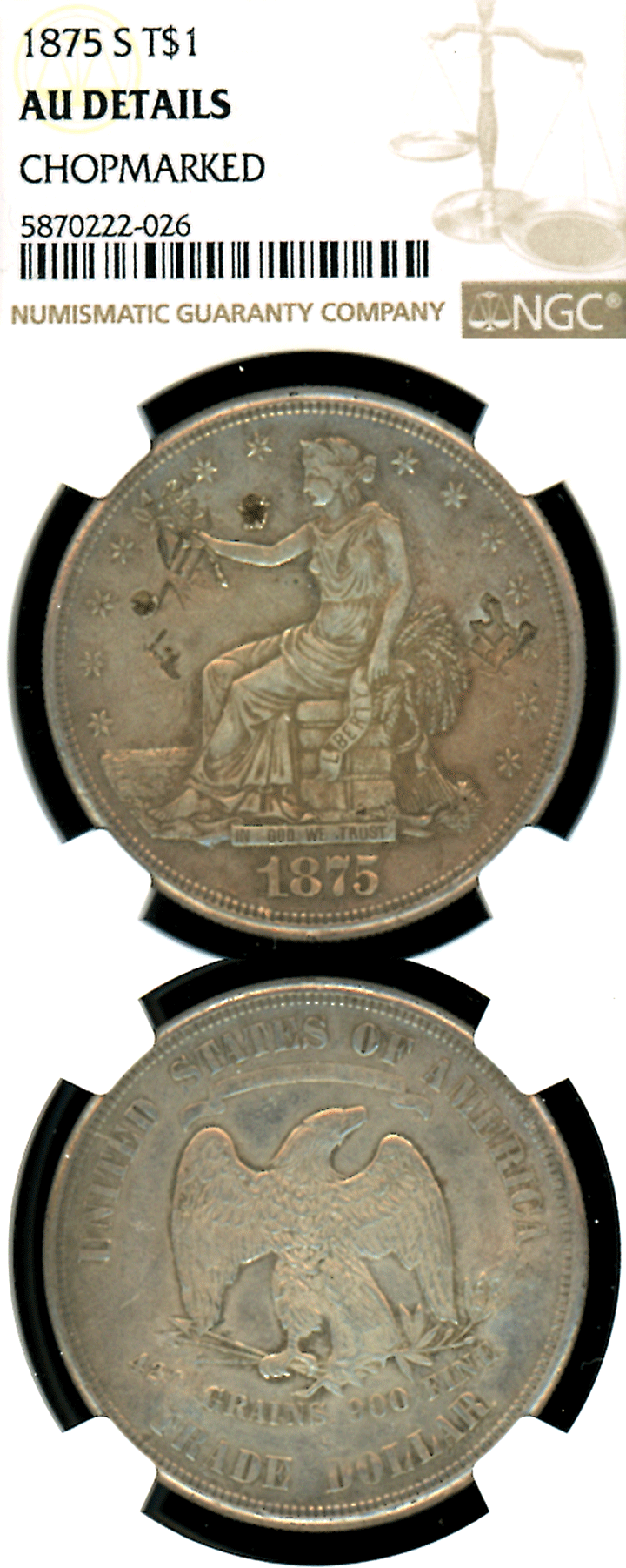1875-S Trade $ NGC AU Details