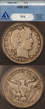 1898 25c ANACS Good 6