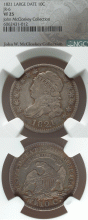 1821 10c Large Date NGC Very Fine 25