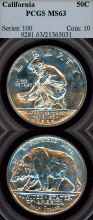1925-S California Jubilee US commemorative silver half dollar PCGS MS 63