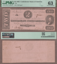T-54 $2 1862 PMG MS 63