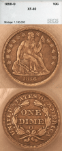 1856-O 10c Segs XF 40