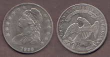 1835 50c Us Capped bust silver half dollar