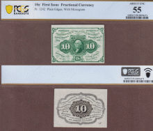 FR-1242 10 Cent First Issue PCGS AU 55