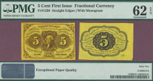 FR-1230 5 Cents First Issue US fractional currency