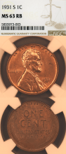 1931-S 1c NGC MS 63 RB