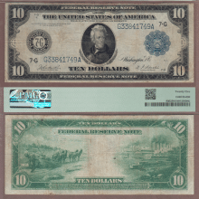 914 $10 FR-930 PMG Very Fine 25