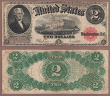 1917 $2.00 FR-60 US Large Size Legal Tender note.