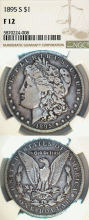 1895-S $ US Morgan silver dollar NGC Fine 12