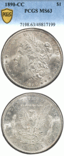 1890-CC $ PCGS MS 63