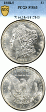 1888-S $ PCGS MS-63