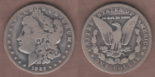 US Morgan Silver Dollar Carson City Mint 1882-CC $ Good