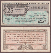 Series 461 .25 Cent US Military Payment Certificates