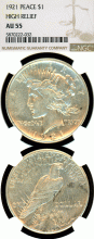 1921 Peace silver dollar NGC AU-55
