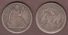 1878 50c Seated Liberty silver half dollar