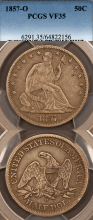 1857-O 50c PCGS VF 35