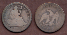 1838 25c Seated Liberty silver quarter 