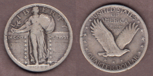 1918 25c Standing Liberty silver Quarter