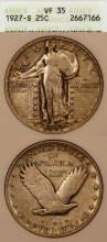 1927-S 25c ANACS VF 35