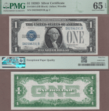 1928-D $1 FR-1604 PMG Gem Uncirculated 65