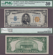 1934-A $5 FR-2307* "North Africa "Star"
