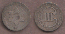 1852 3c silver