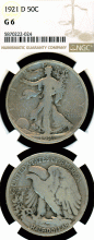 1921-D 50c Walking Liberty silver half dollar NGC Good 6