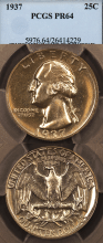 1937 25c PCGS PROOF-64