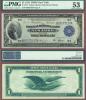 1918 $1.00 FR-712 New York US large size Federal reserve bank note Green Eagle PMG AU 53