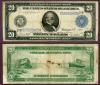 1914 $20.00 FR-971 New York US large size federal reserve note