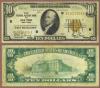 1929 $10 FR-1860-B New York Small Size Federal Reserve Bank Note