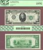 1928 - $20.00 FR-2050-H Numeral Note small size US federal reserve note PCGS 64 PPQ