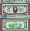 1928 - $20.00 FR-2050-G US small size federal reserve note PMG Choice Uncirculated 64 EPQ