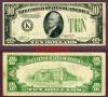 1934 $10 US small size federal reserve note green seal
