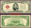 1928-F $5 FR-1531 US small size legal tender note red seal