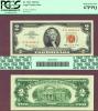 1963 $2 FR-1513 US small legal tender note PCGS Superb Gem New 67PPQ