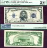 1934-C $5 FR-1653W* *STAR* Wide US small size silver certificate PMG Choice About New 58 PPQ